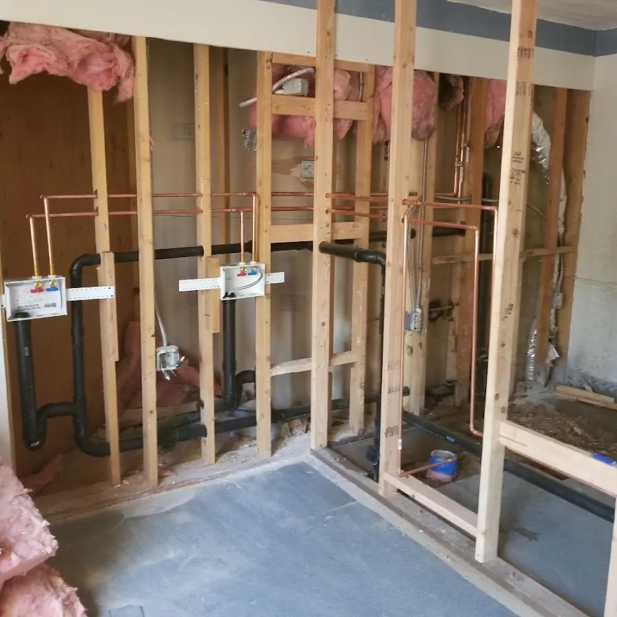 Copper pipe rough-in and plumbing installation in San Leandro